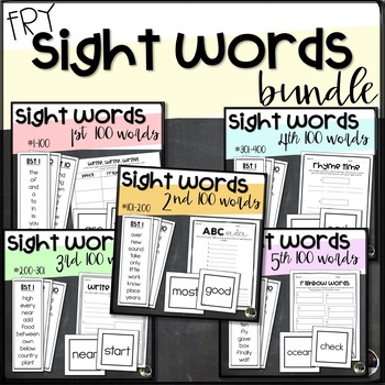 Preview of Fry Sight Word Bundle: First 500 Words- lists, bookmarks, activities