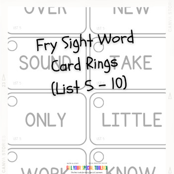 Preview of Fry Sight Word Card Rings (5 - 10 list)