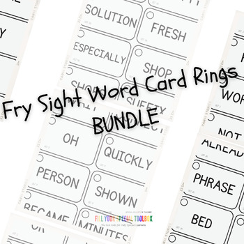 Preview of Fry Sight Word Card Rings BUNDLE (All list)