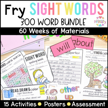 Preview of Fry 300 Sight Word List Practice Activities, Books, Worksheets & Assessments