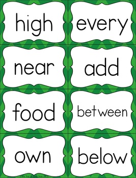 fry sight words kindergarten flash cards
