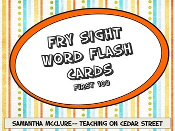 Preview of Sight Word Intervention Flash Cards-- Fry First 100