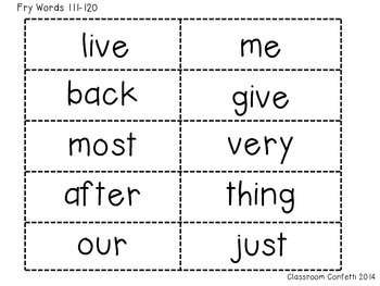 fry sight words first grade flash cards