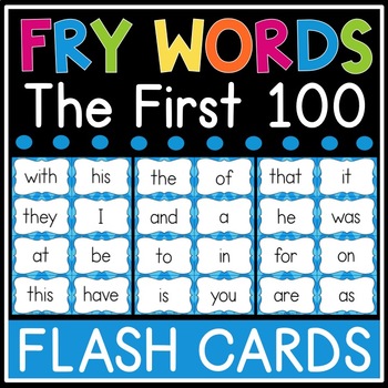 100 FRY FIRST ONE HUNDRED SIGHT WORDS FLASH CARDS ON A RING READING PRE-K 