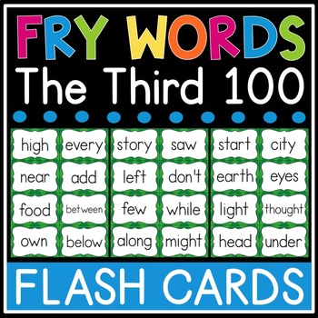 Fry Third Hundred Sight Word Simple Phrases flash cards reading laminated 