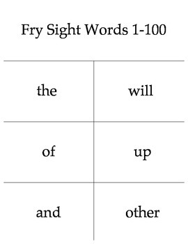 fry sight words first grade flash cards