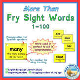 More Than SIGHT WORDS for Fluency AND Comprehension 1-100