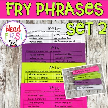 Preview of Fry Sight Word Phrases for Reading Fluency Lists 7 to 10