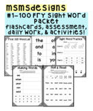 Fry Sight Words (1-100) Daily Worksheets, Flashcards, & Ac