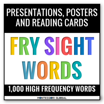 Preview of Fry Sight Words | 1000 High Frequency Words | Google Slide, Posters & Cards