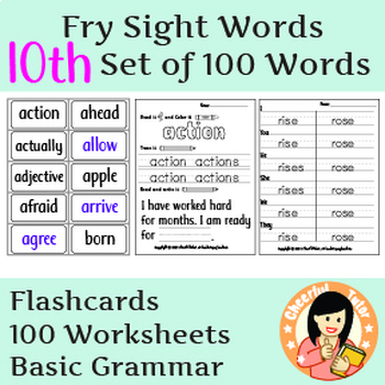 Preview of Fry Sight Words: 10th Set of Frequently Read Words