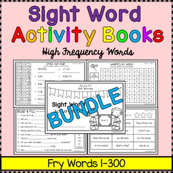 Preview of Fry Sight Words Activity Books - First 300 Words