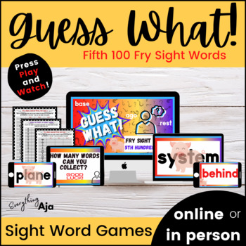 Preview of Fry Sight Words Fifth 100 Digital Game for High Frequency Word Fluency