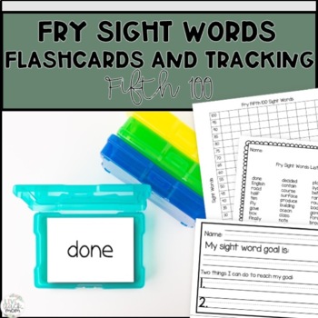 Preview of Fry Sight Words Fifth 100 flashcards and Student Tracking