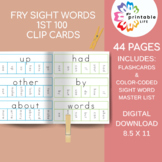 Fry Sight Words First Hundred Clip Cards and Flashcards
