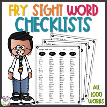 Preview of Fry Sight Word Checklists