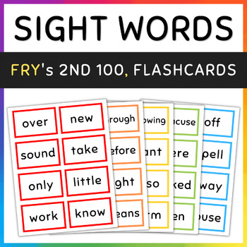 25 laminated Fry high frequency sight word flash cards Second Hundred List 1 P 