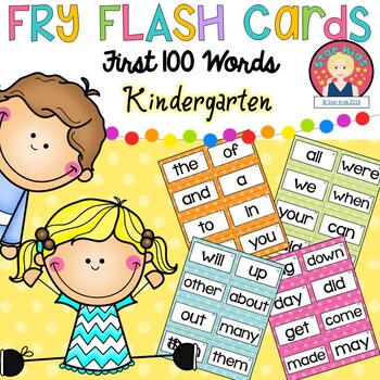 Preview of Fry Sight Words Flash Cards for Kindergarten