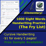 1000 Words! Sight Words Handwriting Practice (The Fry List)