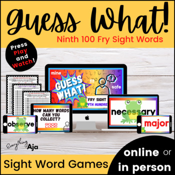 Preview of Fry Sight Words Ninth 100 Digital Game for High Frequency Word Fluency