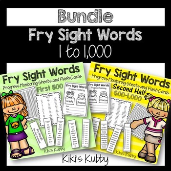 Preview of Fry Sight Words: Progress Monitoring Sheets, Word Lists, and Flash Cards BUNDLE