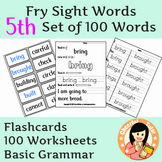 Fry Sight Words Set 5: Flashcards & Worksheets for Reading