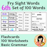 Fry Sight Words Set 6: Flashcards & Worksheets for Reading
