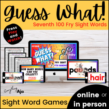Preview of Fry Sight Words Seventh 100 Digital Game for High Frequency Word Fluency
