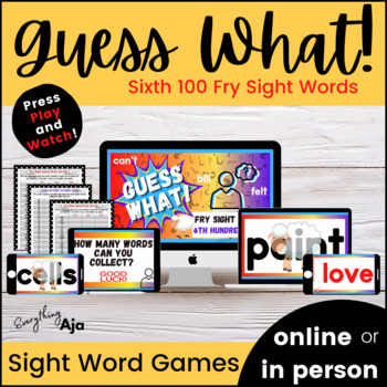 Preview of Fry Sight Words Sixth 100 Digital Game for High Frequency Word Fluency