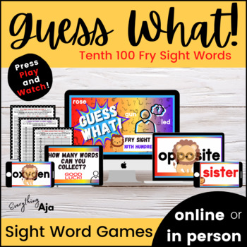 Preview of Fry Sight Words Tenth 100 Digital Game for High Frequency Word Fluency