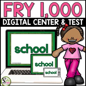 Preview of Fry Sight Words Assessment and Digital Testing Centers 1,000 Words Google Slides