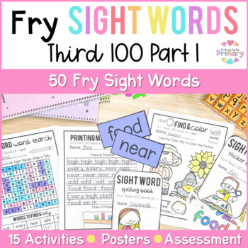 Preview of 3rd Grade Fry Sight Word List Coloring Sheets, Word Search, Centers, Assessment