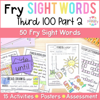 Preview of 3rd Grade Fry Sight Word List Coloring Sheets, Word Search, Centers, Homework