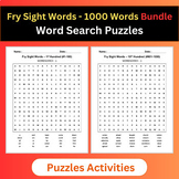 Fry Sight Words | Word Search Puzzles Activities | 1000 Wo