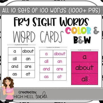 Preview of Fry™ Sight Words | Word Wall Cards and Checklist | EDITABLE |
