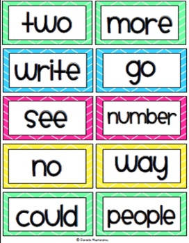 Fry Sight Words / Word Wall Cards in Bright Colors 300 Words | TpT