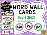 Editable Fry Sight Words Word Wall Cards | Scribbles Theme