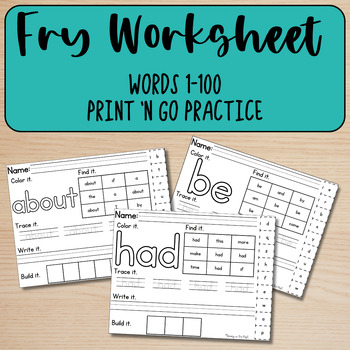Preview of Fry Sight Words for Practice, Word Work Centers, Independent, Homework