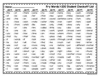 fry and dolch sight words