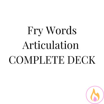 Preview of Fry Word Articulation Cards- COMPLETE DECK