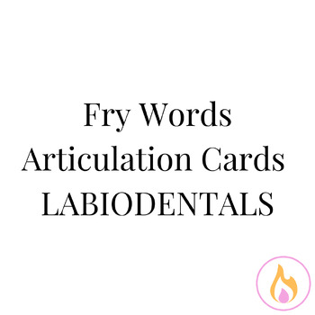 Preview of Fry Word Articulation Cards- LABIODENTALS