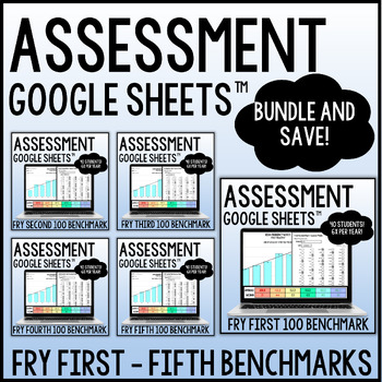Preview of Fry Word Assessment Bundle Benchmark & Data Tracking in GOOGLE SHEETS™