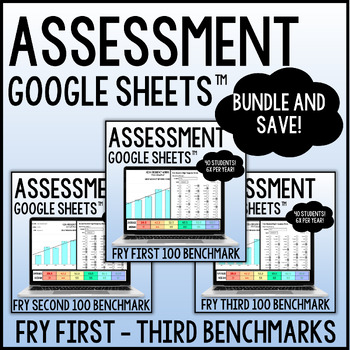 Preview of Fry Word Assessment Bundle Benchmark & Data Tracking in GOOGLE SHEETS™