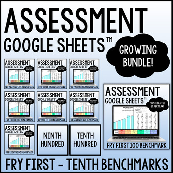 Preview of Fry Word Assessment Bundle Benchmark & Data Tracking in GOOGLE SHEETS™