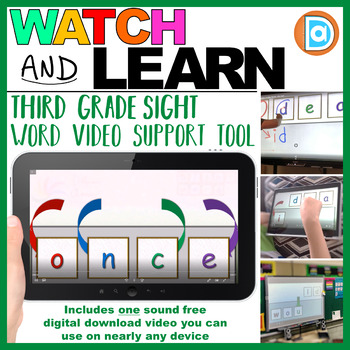Preview of Once | Watch & Learn Sight Words, Third Grade Sight Word Support Resource
