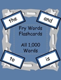 Fry Word Flashcards - Whole set 1,000 words