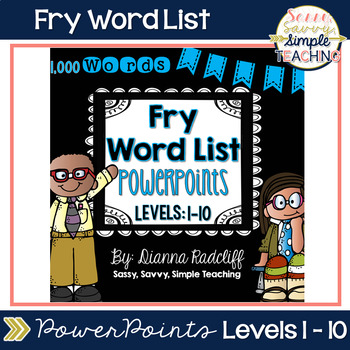 Fry Word List PowerPoints: Levels 1-10 [1,000 Words]
