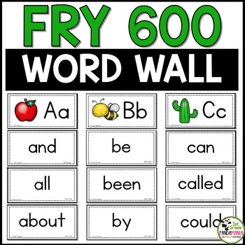 Preview of Fry Sight Words Word Wall for First 600 Sight Words