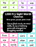 Fry Words 1,000 Sight Word Cards Chevron