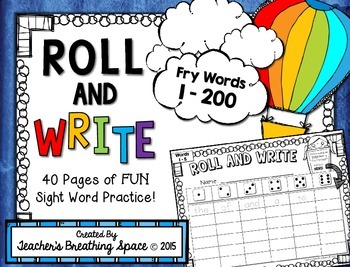 Preview of Fry Words 1-200  |  Roll, Read & Write Fry Words Fluency Game